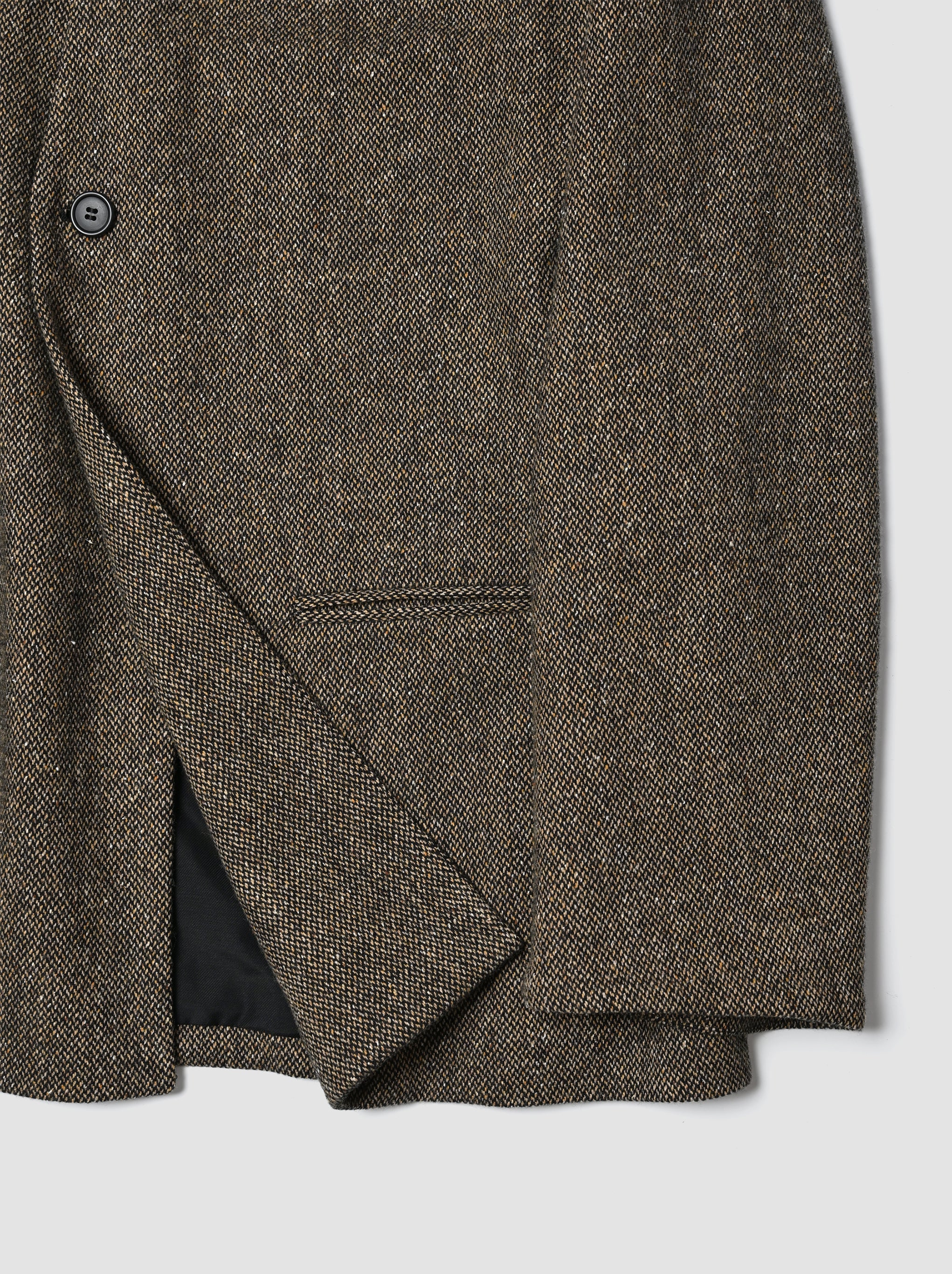 Cristaseya / ex. COLLARLESS JACKET -BROWN/BLACK