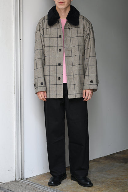 POSTELEGANT / Wool Blouson -BEIGE CHECK