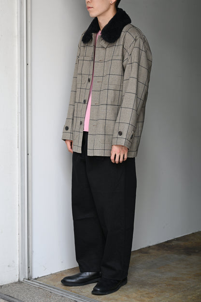 POSTELEGANT / Wool Blouson -BEIGE CHECK