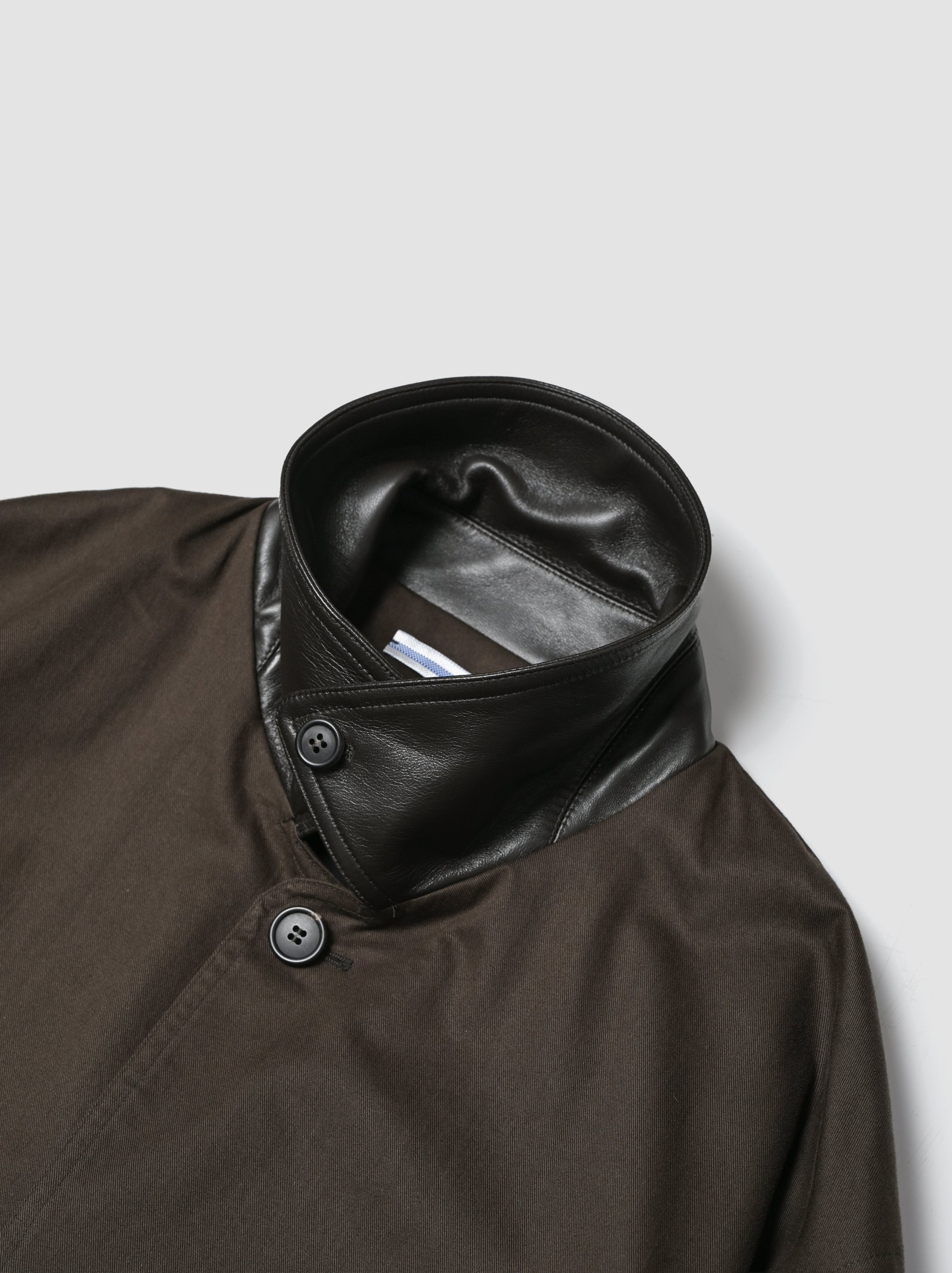 Cristaseya / OVERSIZED BLOUSON WITH LEATHER PATCH -BROWN