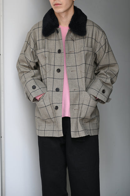 POSTELEGANT / Wool Blouson -BEIGE CHECK