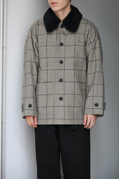 POSTELEGANT / Wool Blouson -BEIGE CHECK