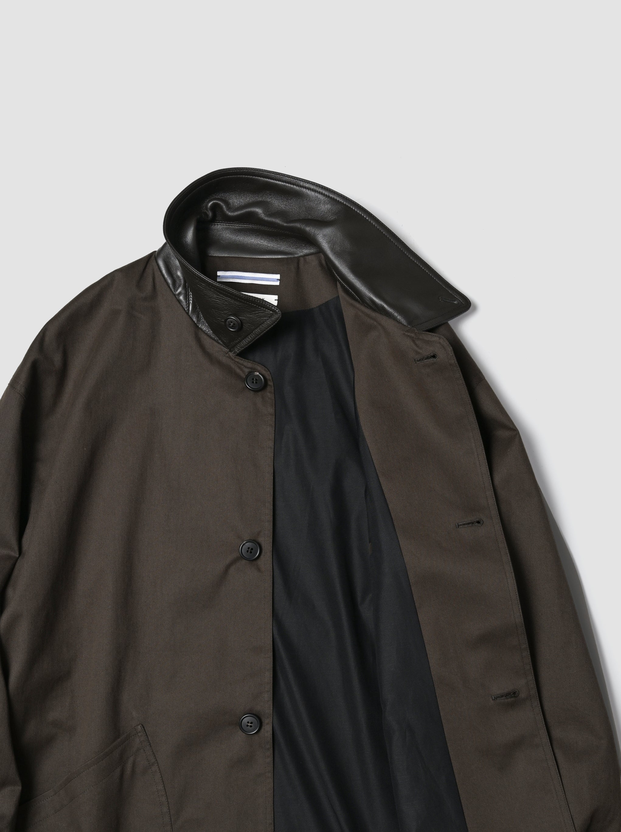 Cristaseya / OVERSIZED BLOUSON WITH LEATHER PATCH -BROWN