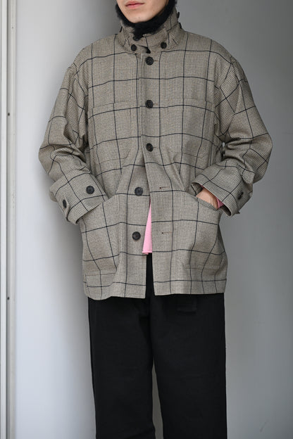 POSTELEGANT / Wool Blouson -BEIGE CHECK