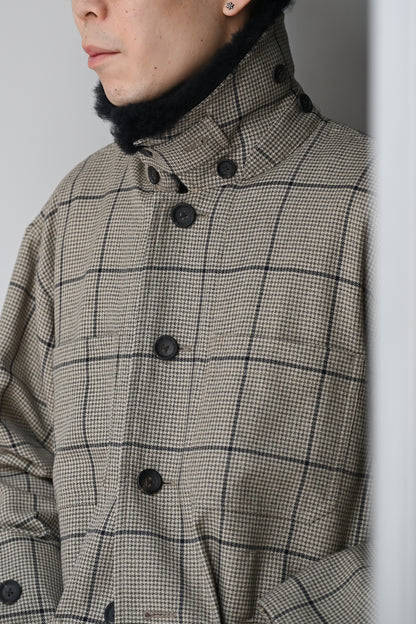POSTELEGANT / Wool Blouson -BEIGE CHECK