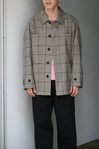POSTELEGANT / Wool Blouson -BEIGE CHECK
