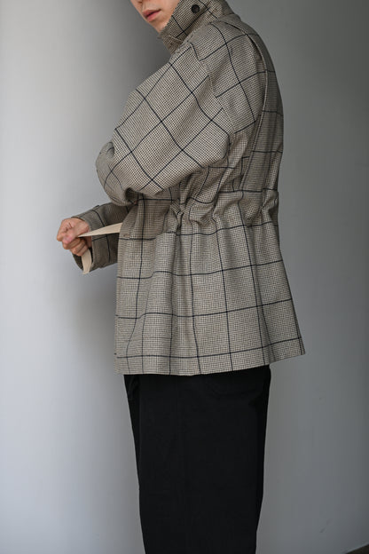 POSTELEGANT / Wool Blouson -BEIGE CHECK