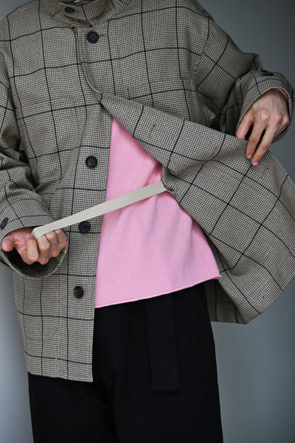 POSTELEGANT / Wool Blouson -BEIGE CHECK