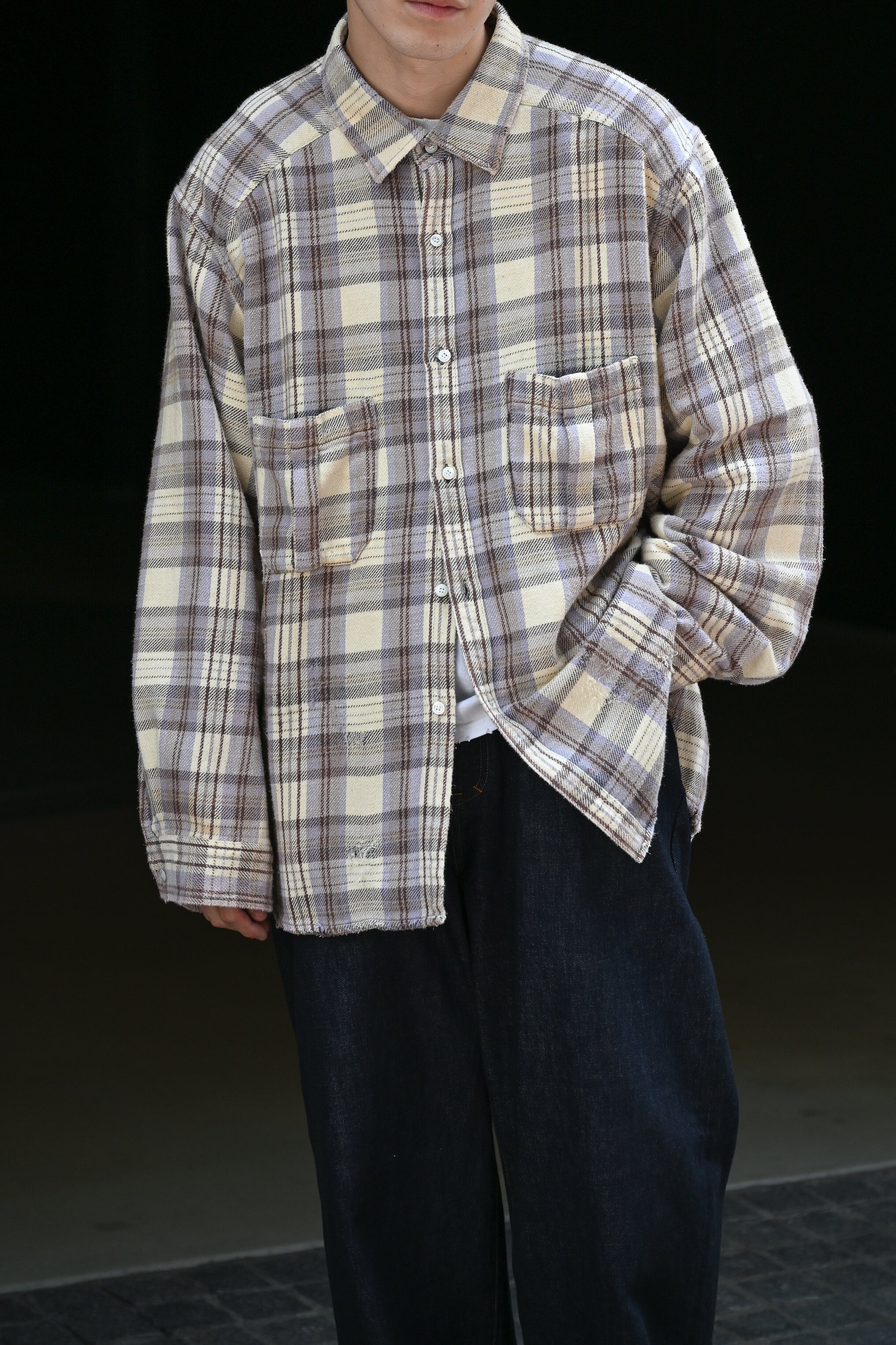 ancellm シャツカバーオール ANCELLM（アンセルム） 2022AW 22AW LINENSUEDE OVERSIZED LS