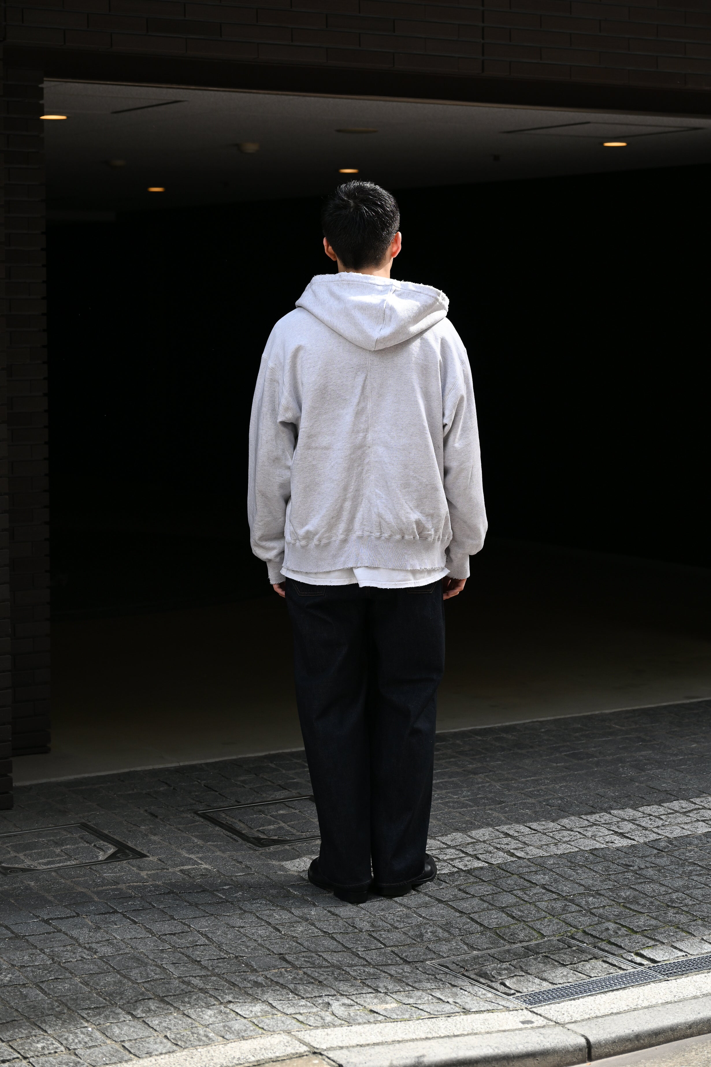 試着のみ　ANCELLM 25ss ZIPUP HOODIE 2 ヘザーホワイト 2025SS】 ANCELLM (アンセルム) 