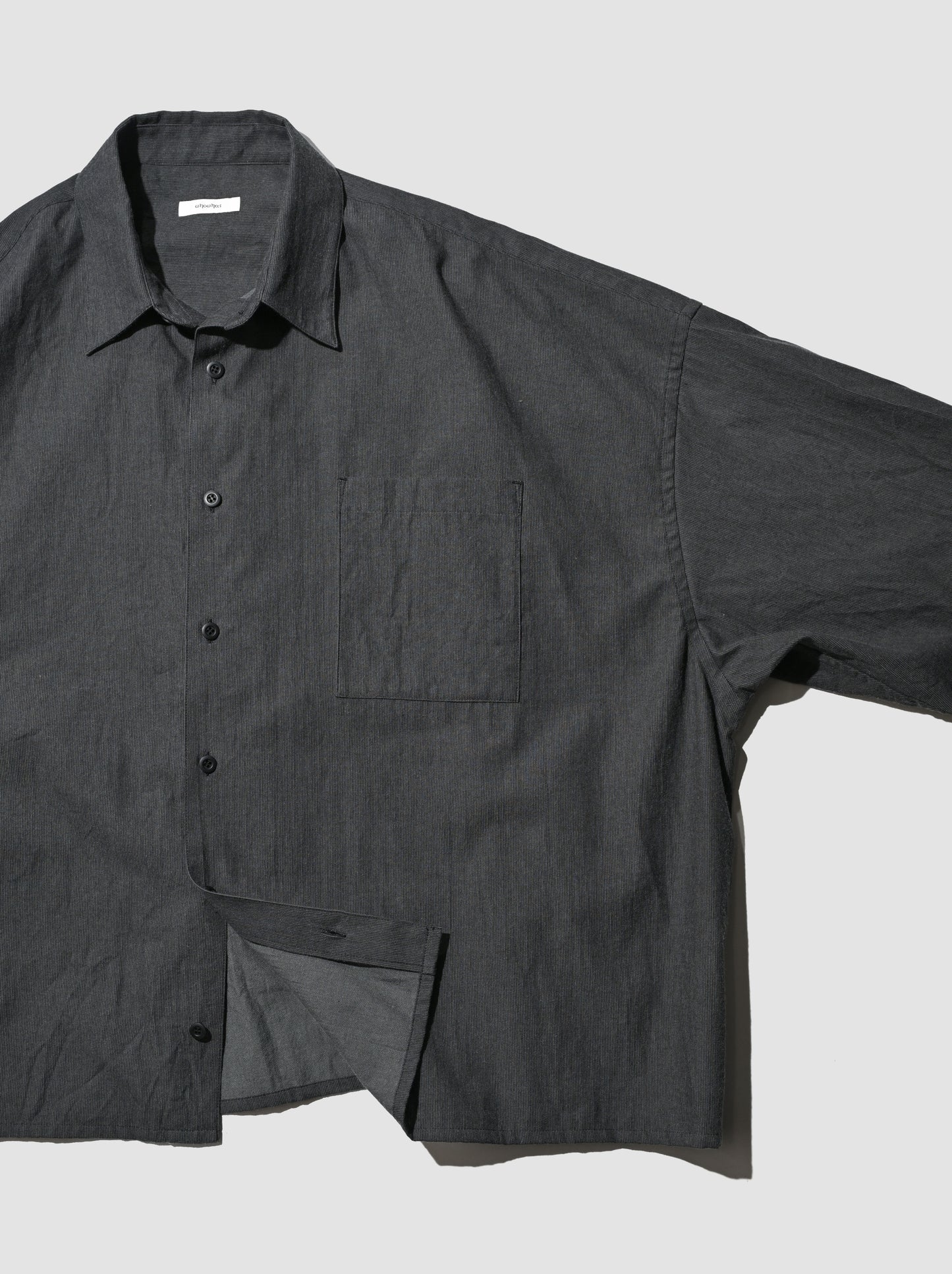 WHOWHAT /  5X SHIRT  <LONG SLEEVE/SHORT LENGTH>  -CHARCOAL