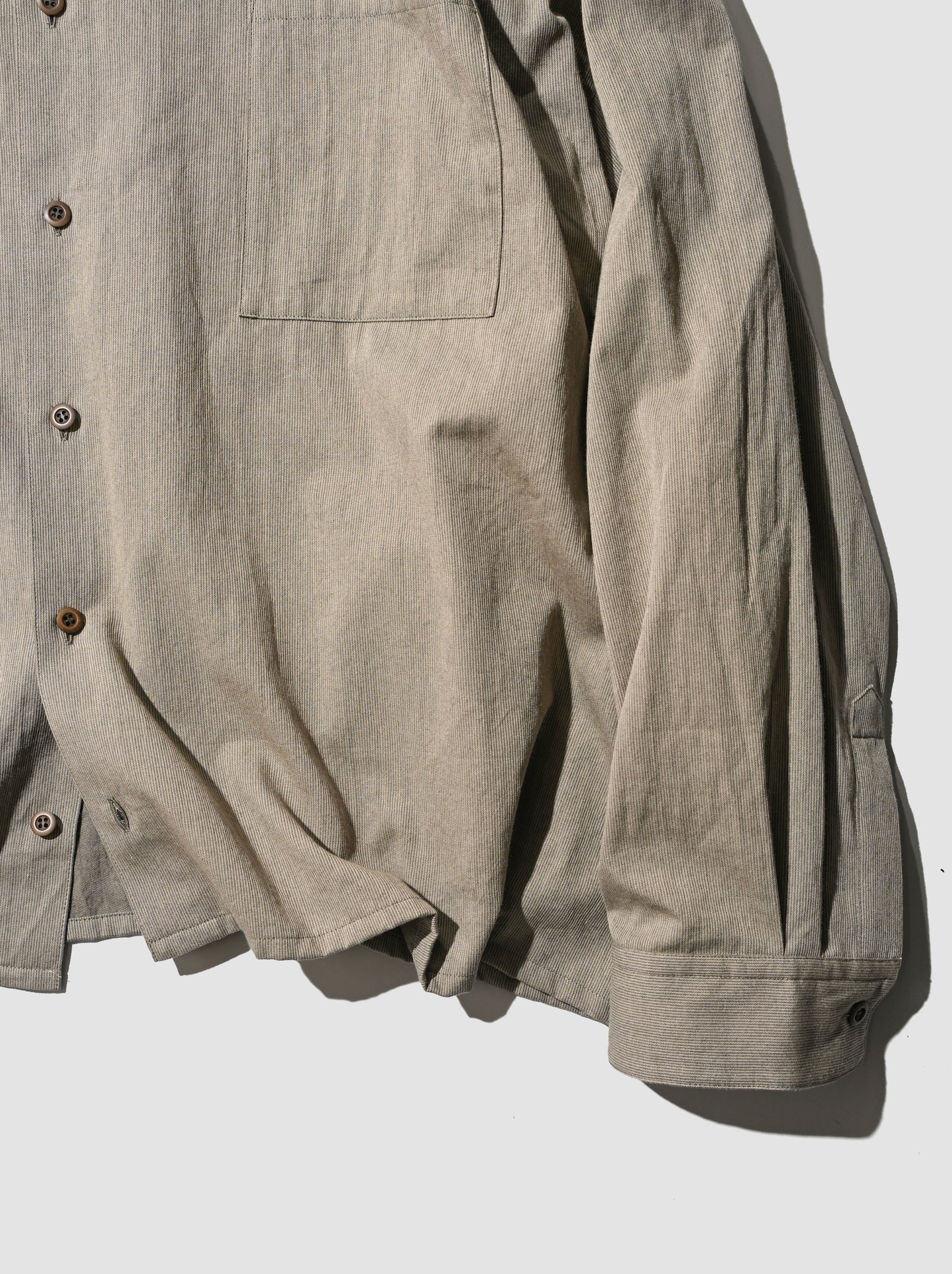 WHOWHAT /  5X SHIRT  <LONG SLEEVE/SHORT LENGTH>  -KHAKI BEIGE