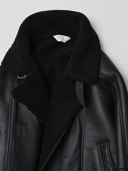 ANCELLM / MOUTON DOUBLE JACKET -BLACK×BLACK