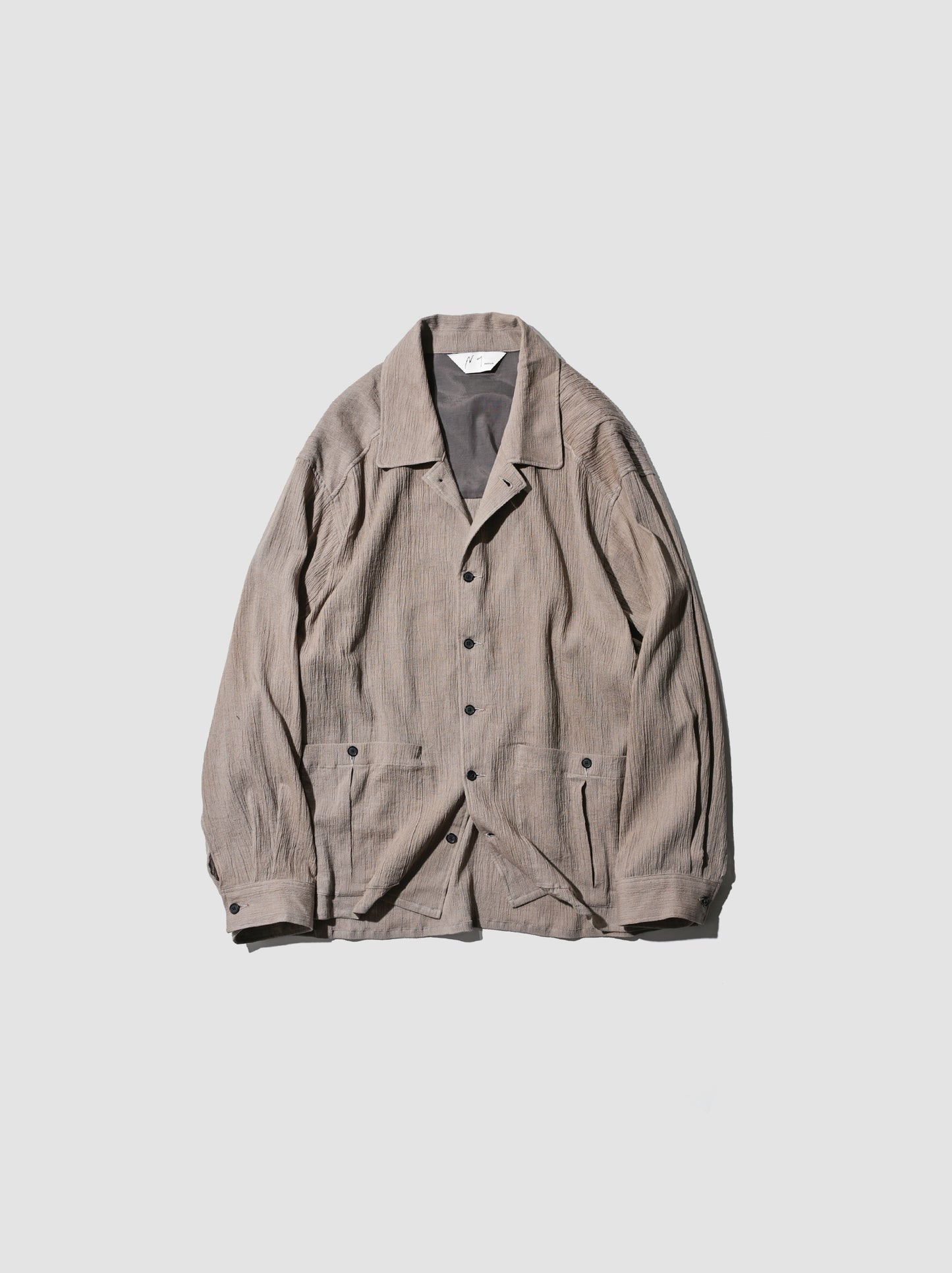 ANCELLM / CREPE SHIRT JACKET -GREIGE