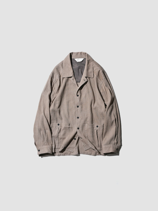 ANCELLM / CREPE SHIRT JACKET -GREIGE