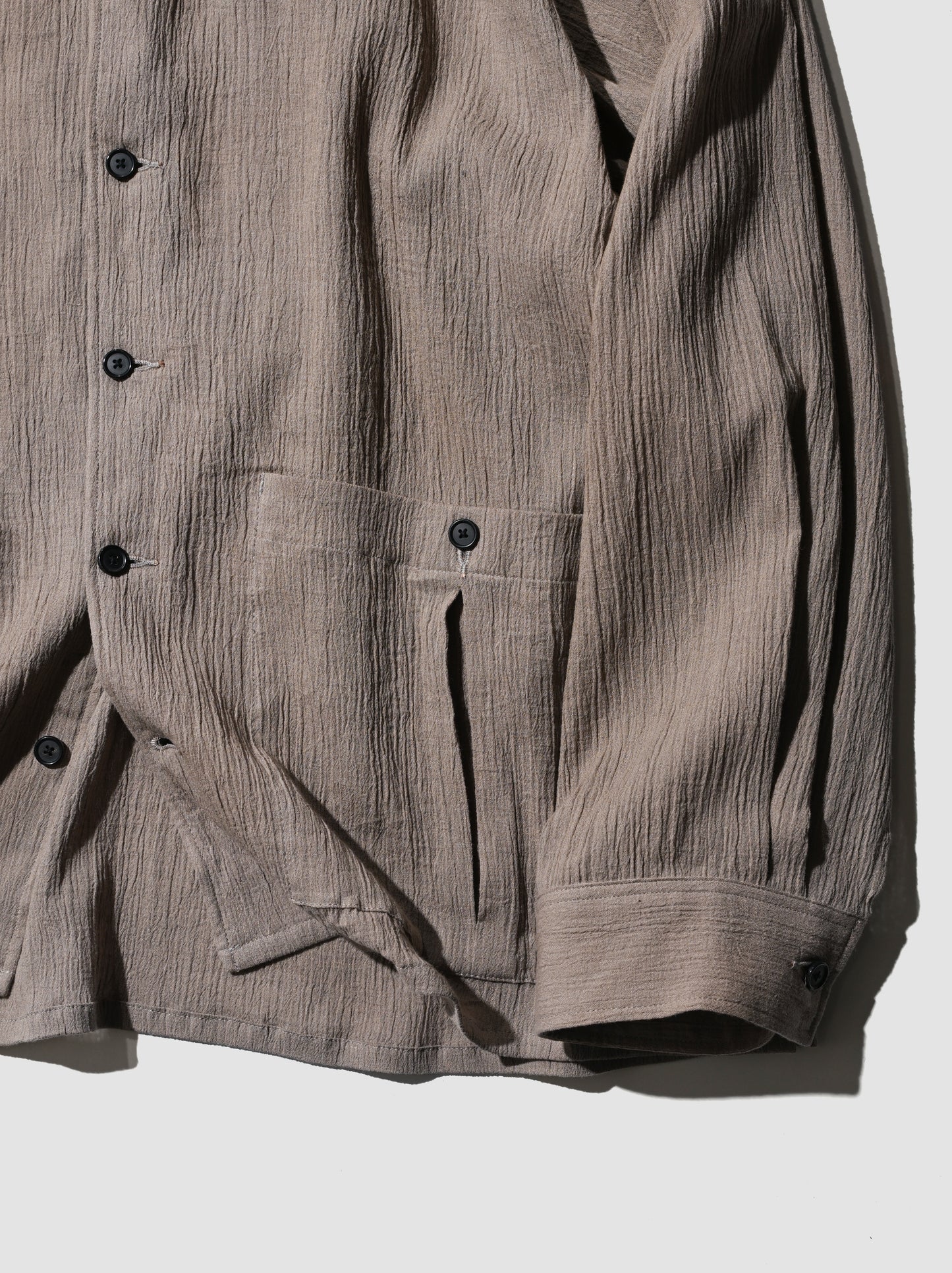 ANCELLM / CREPE SHIRT JACKET -GREIGE
