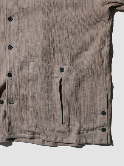 ANCELLM / CREPE SHIRT JACKET -GREIGE