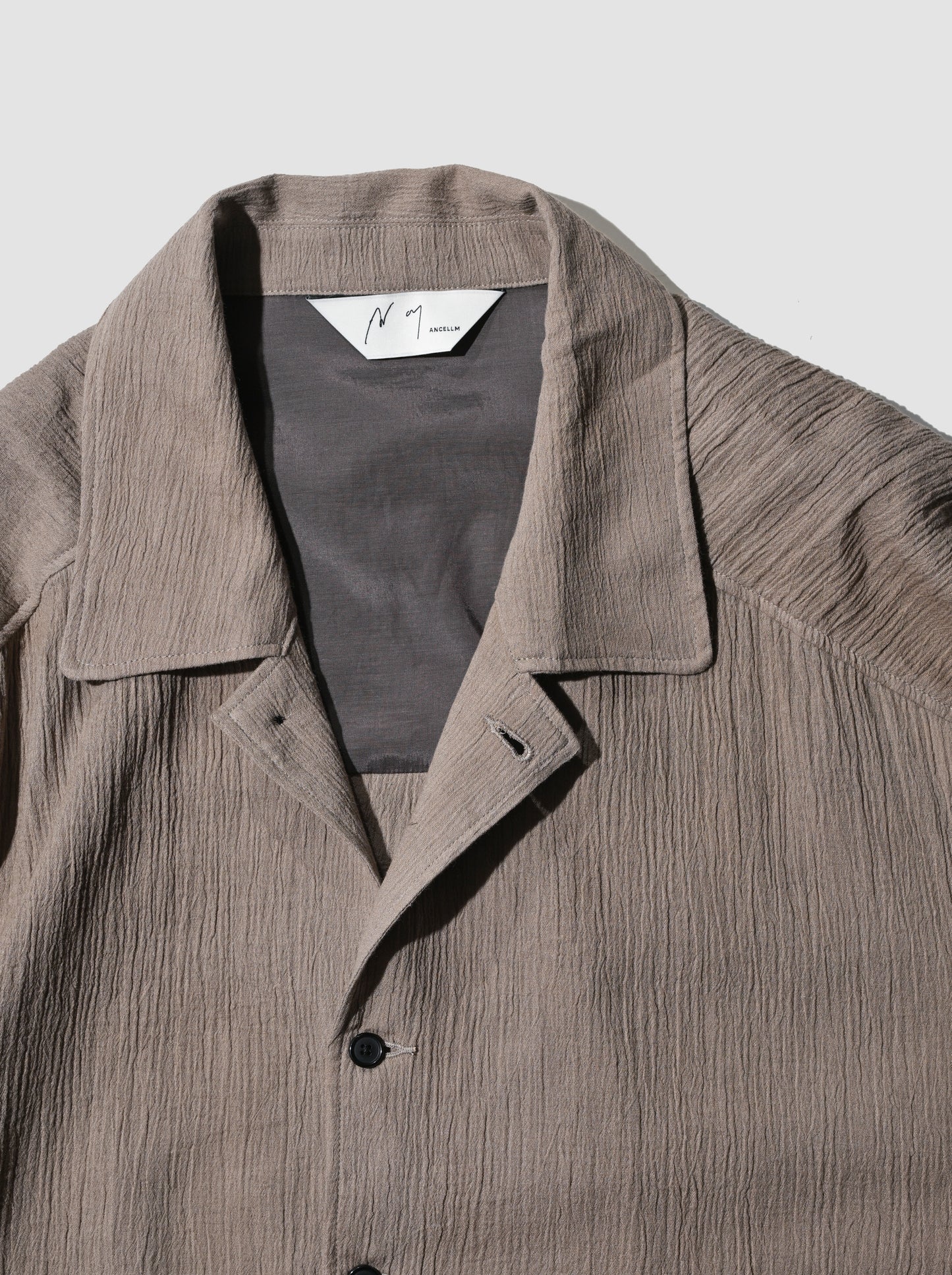 ANCELLM / CREPE SHIRT JACKET -GREIGE