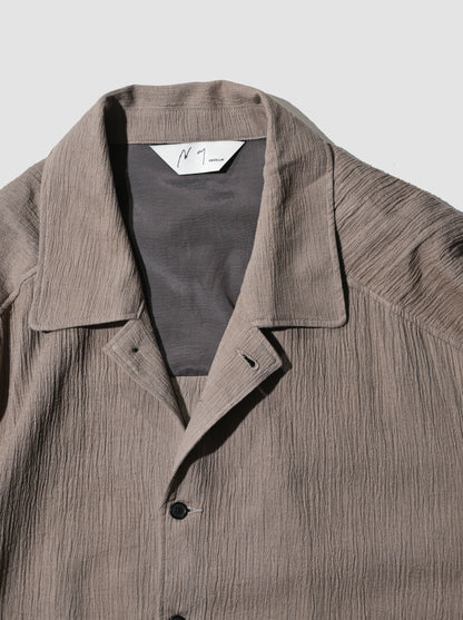 ANCELLM / CREPE SHIRT JACKET -GREIGE