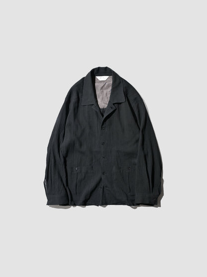 ANCELLM / CREPE SHIRT JACKET -BLACK