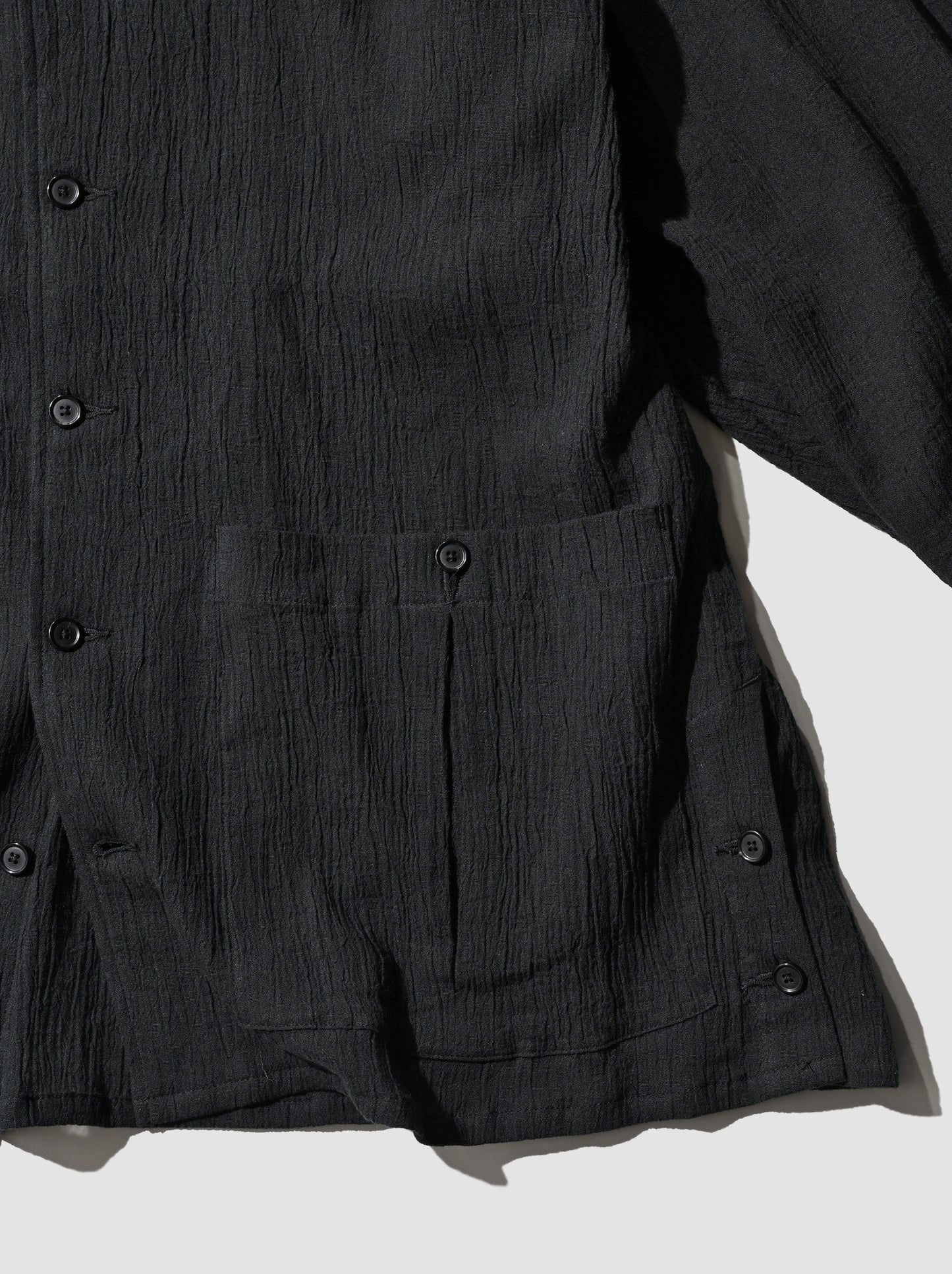 ANCELLM / CREPE SHIRT JACKET -BLACK
