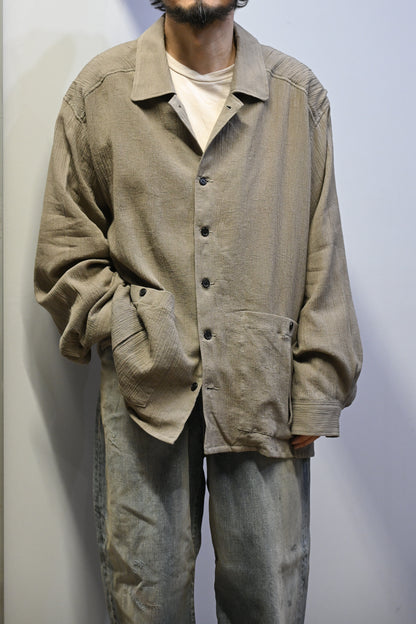 ANCELLM / CREPE SHIRT JACKET -GREIGE