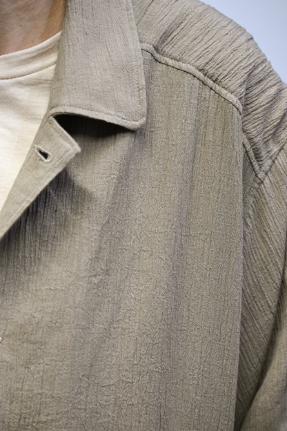 ANCELLM / CREPE SHIRT JACKET -GREIGE