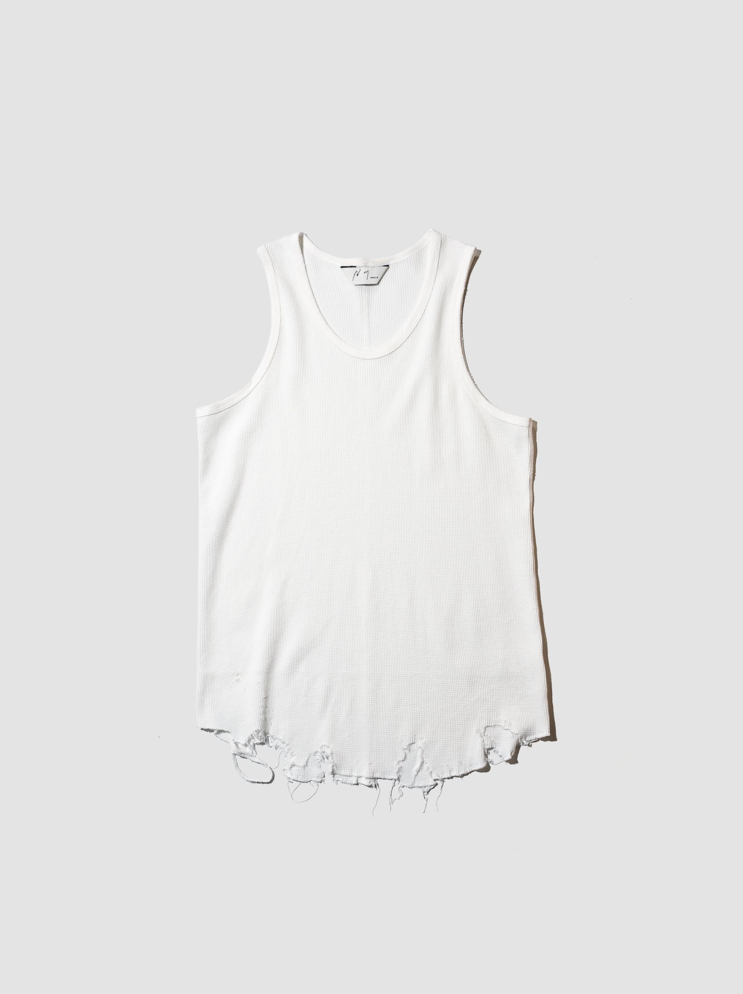 ANCELLM / DAMAGE WAFFLE TANK -WHITE
