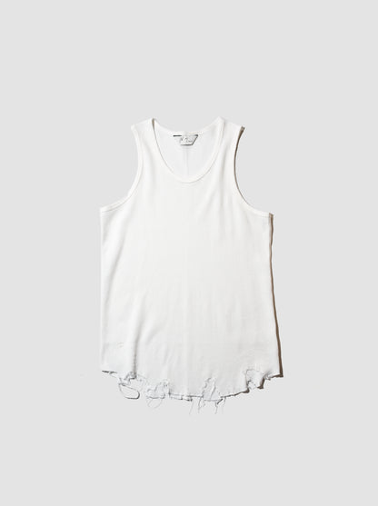 ANCELLM / DAMAGE WAFFLE TANK -WHITE