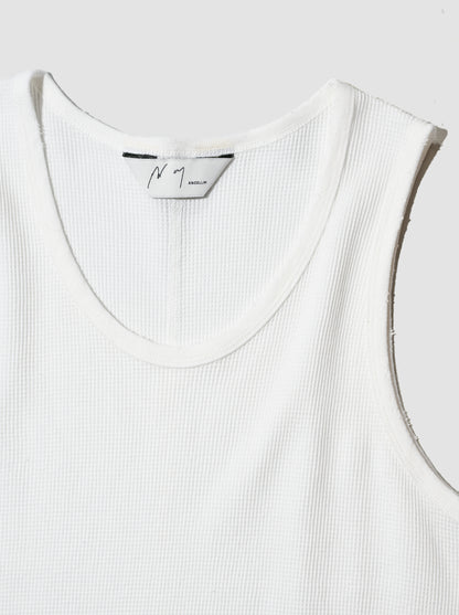 ANCELLM / DAMAGE WAFFLE TANK -WHITE