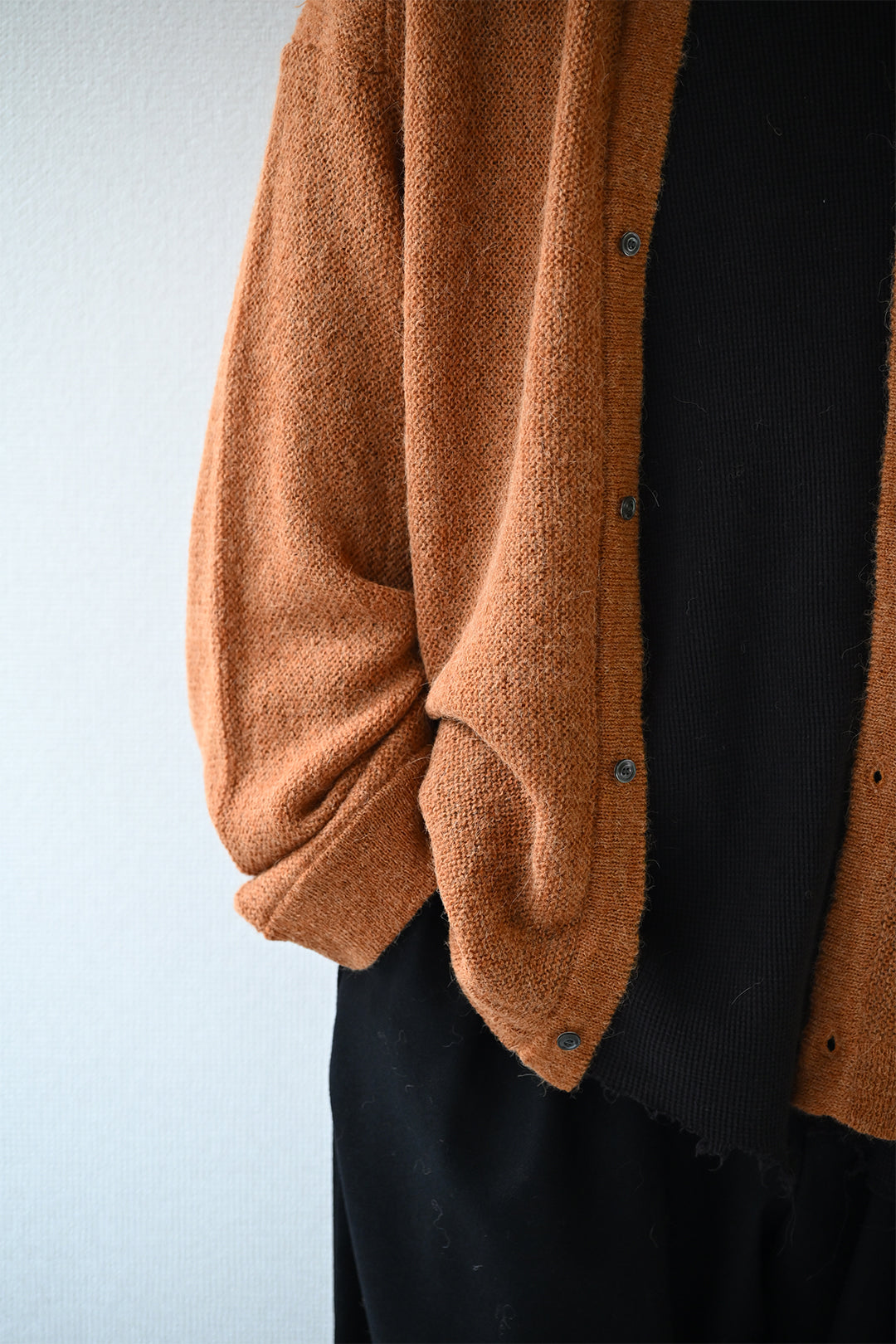 ANCELLM / KNIT SHIRT -CAMEL