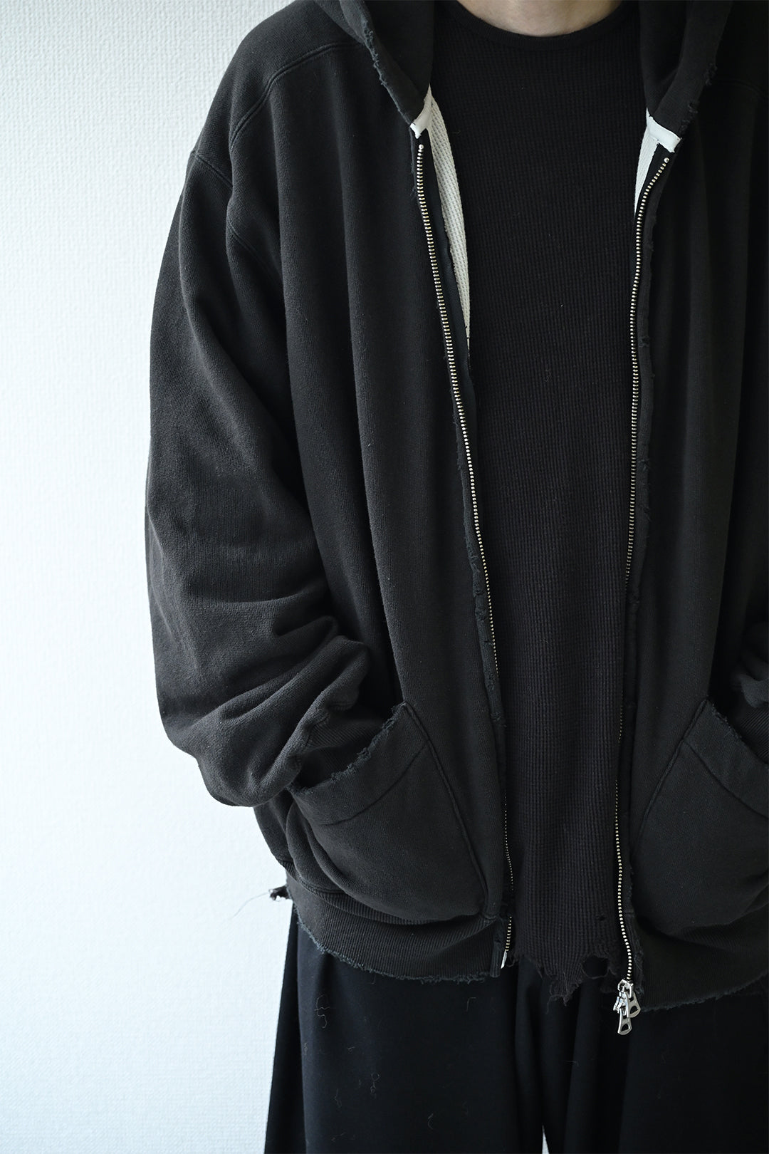 ANCELLM / ZIP UP HOODIE -BLACK