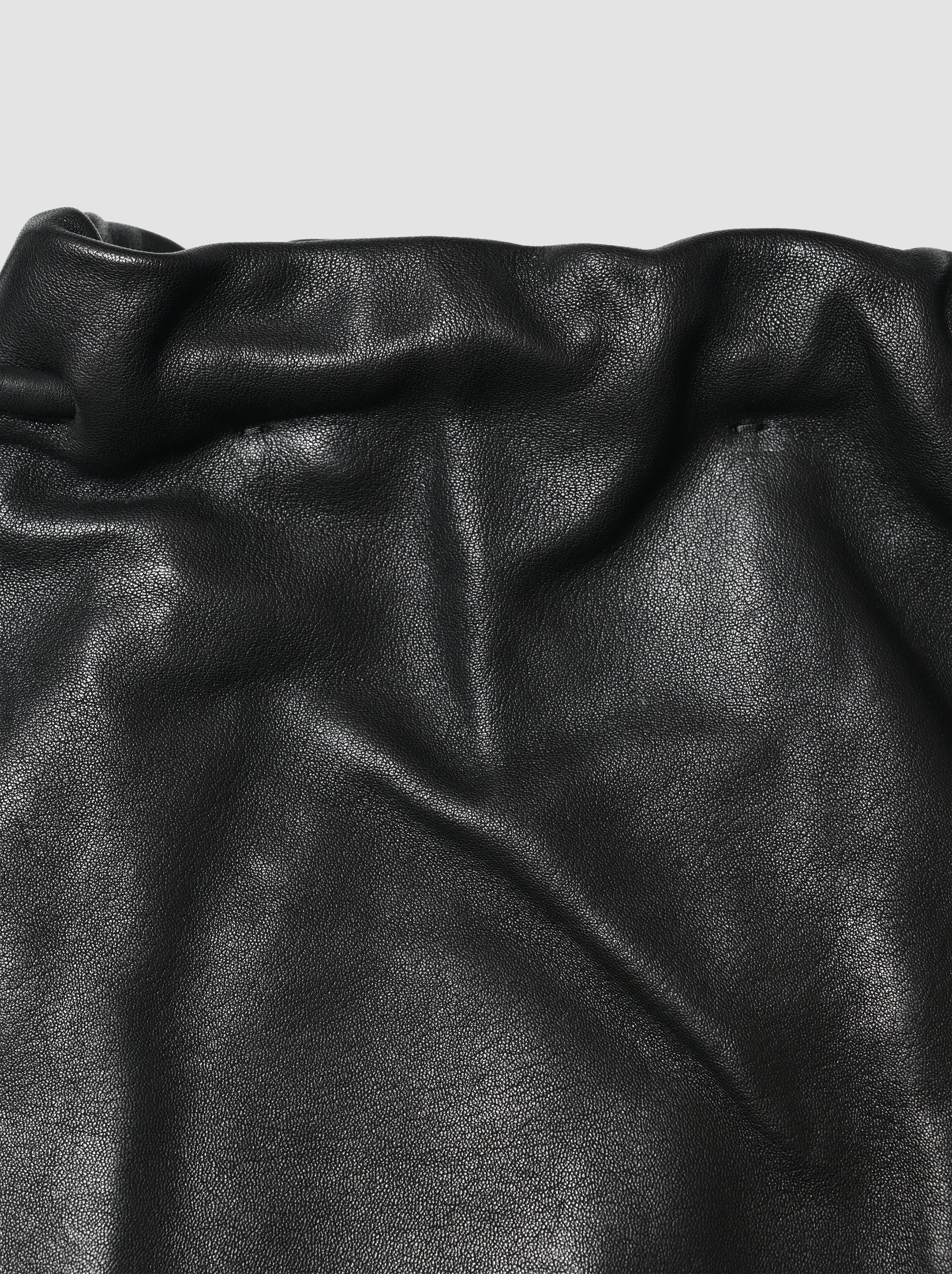 GABRIELA COLL GARMENTS / LEATHER GATHERED CROSSED BAG -BLACK