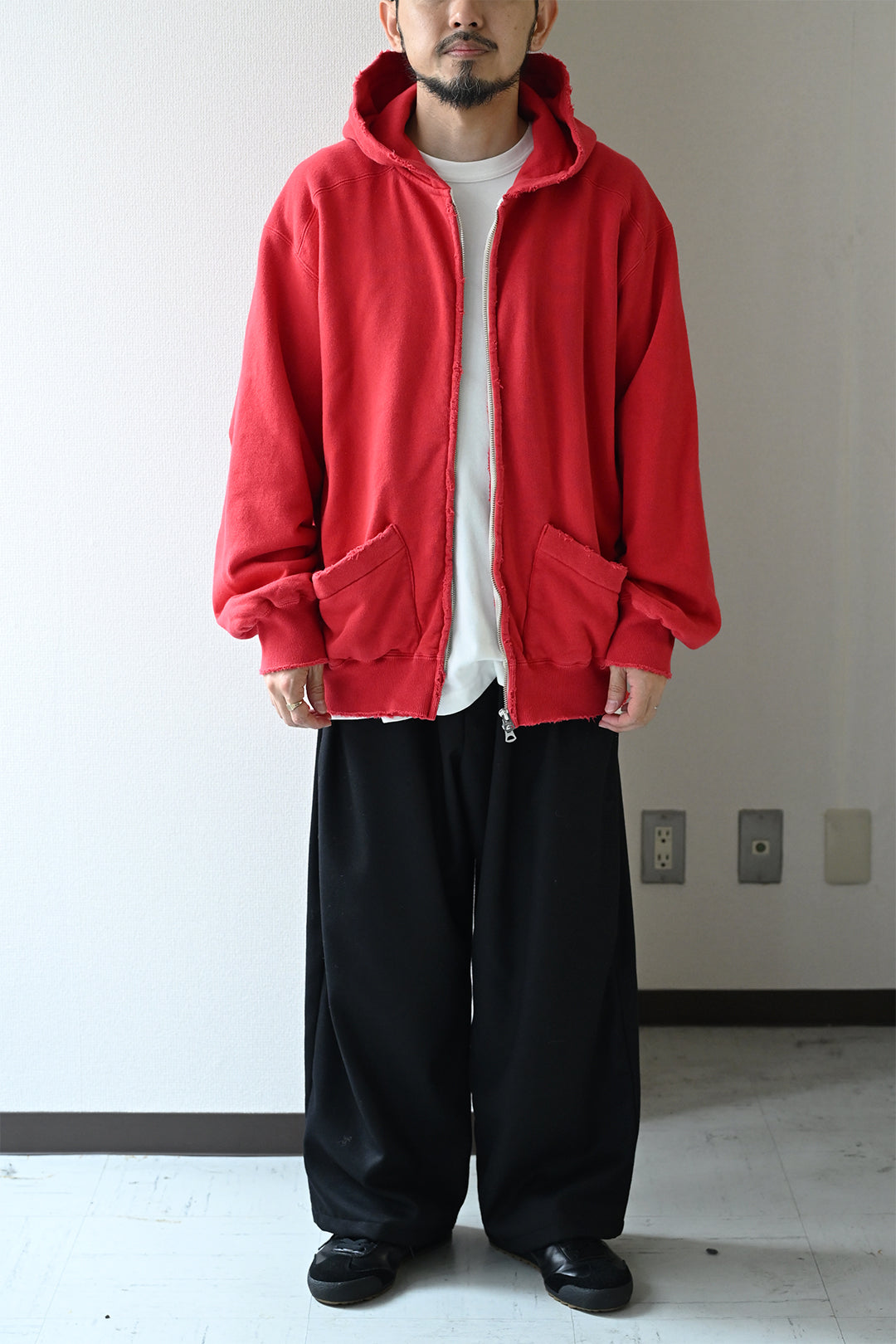 ANCELLM / ZIP UP HOODIE -RED