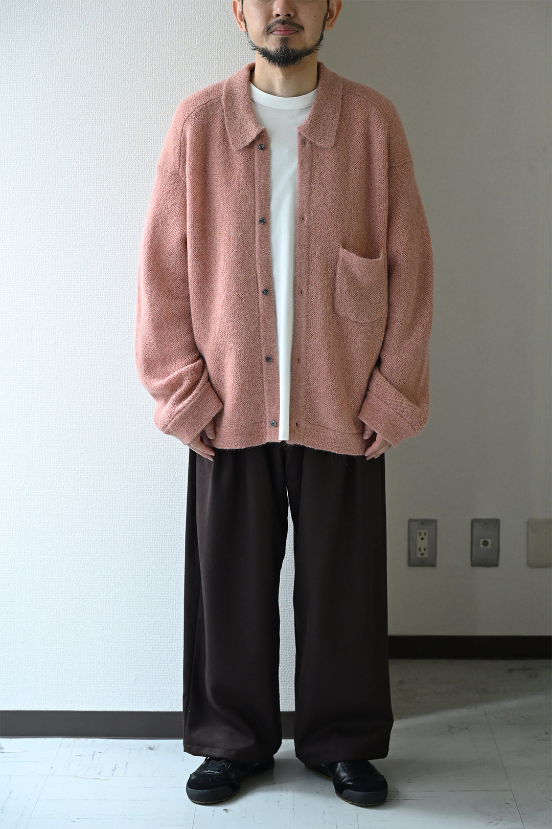 ANCELLM / KNIT SHIRT -PINK