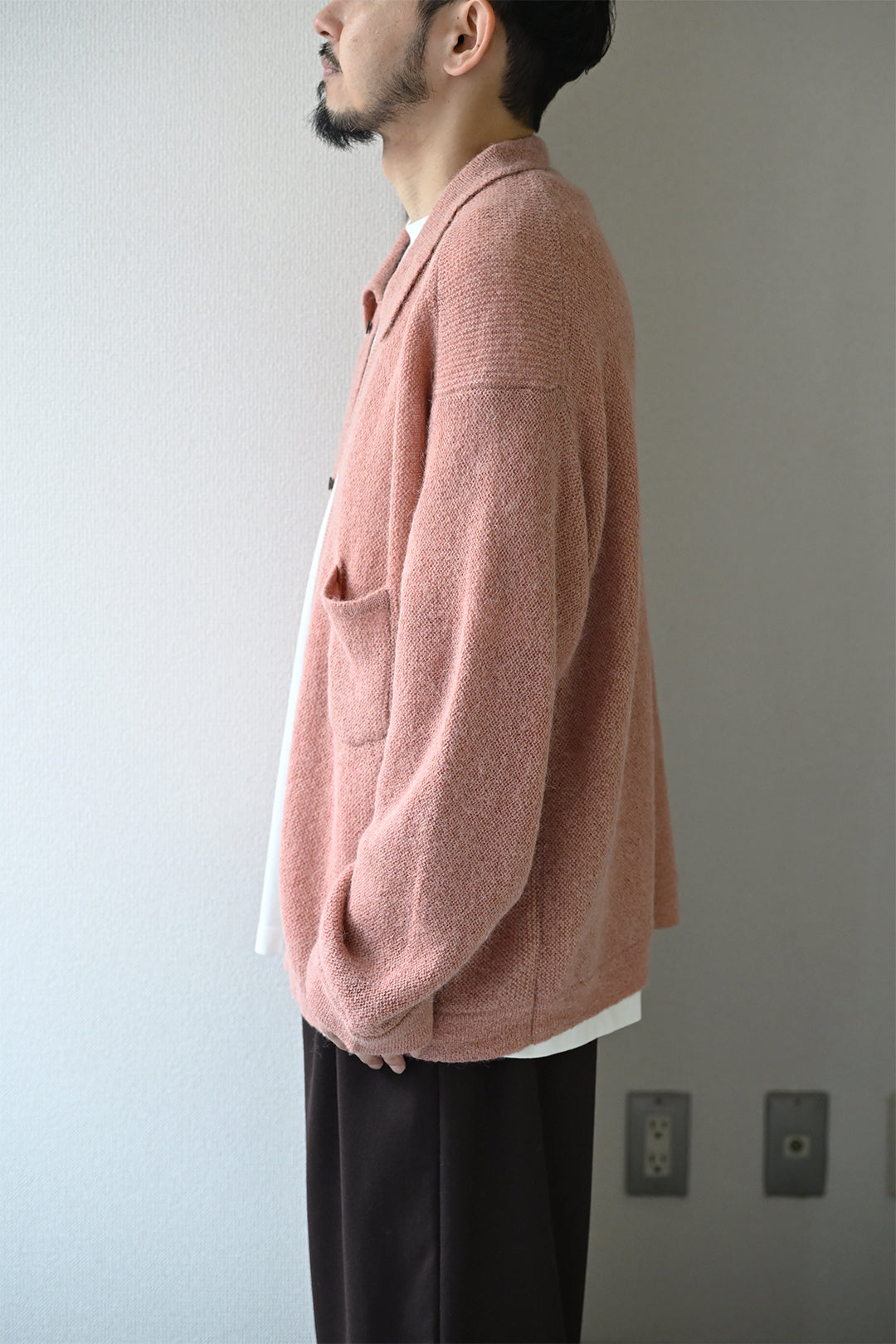 ANCELLM / KNIT SHIRT -PINK