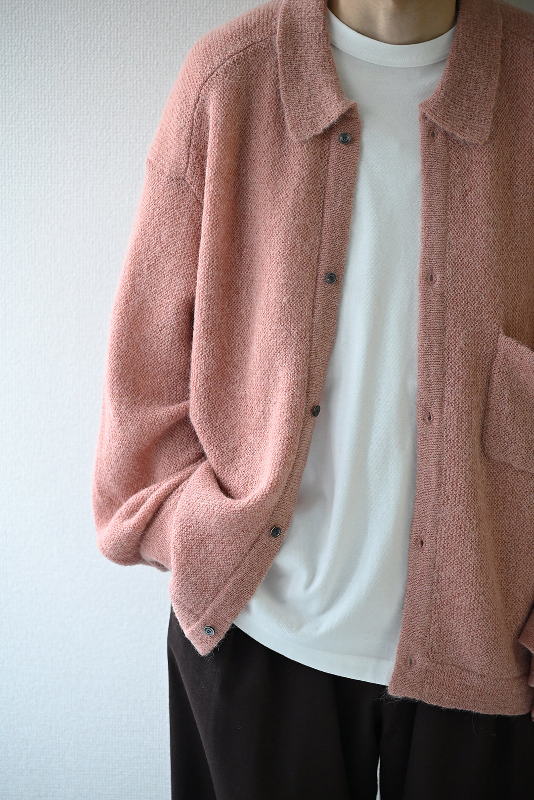 ANCELLM / KNIT SHIRT -PINK
