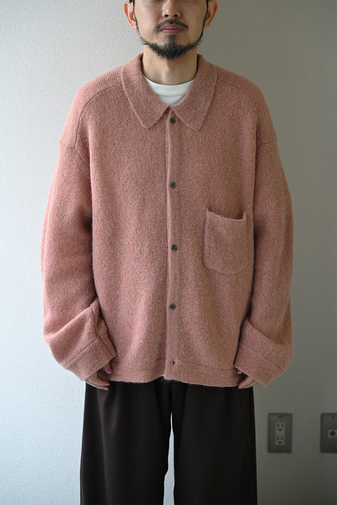 ANCELLM / KNIT SHIRT -PINK