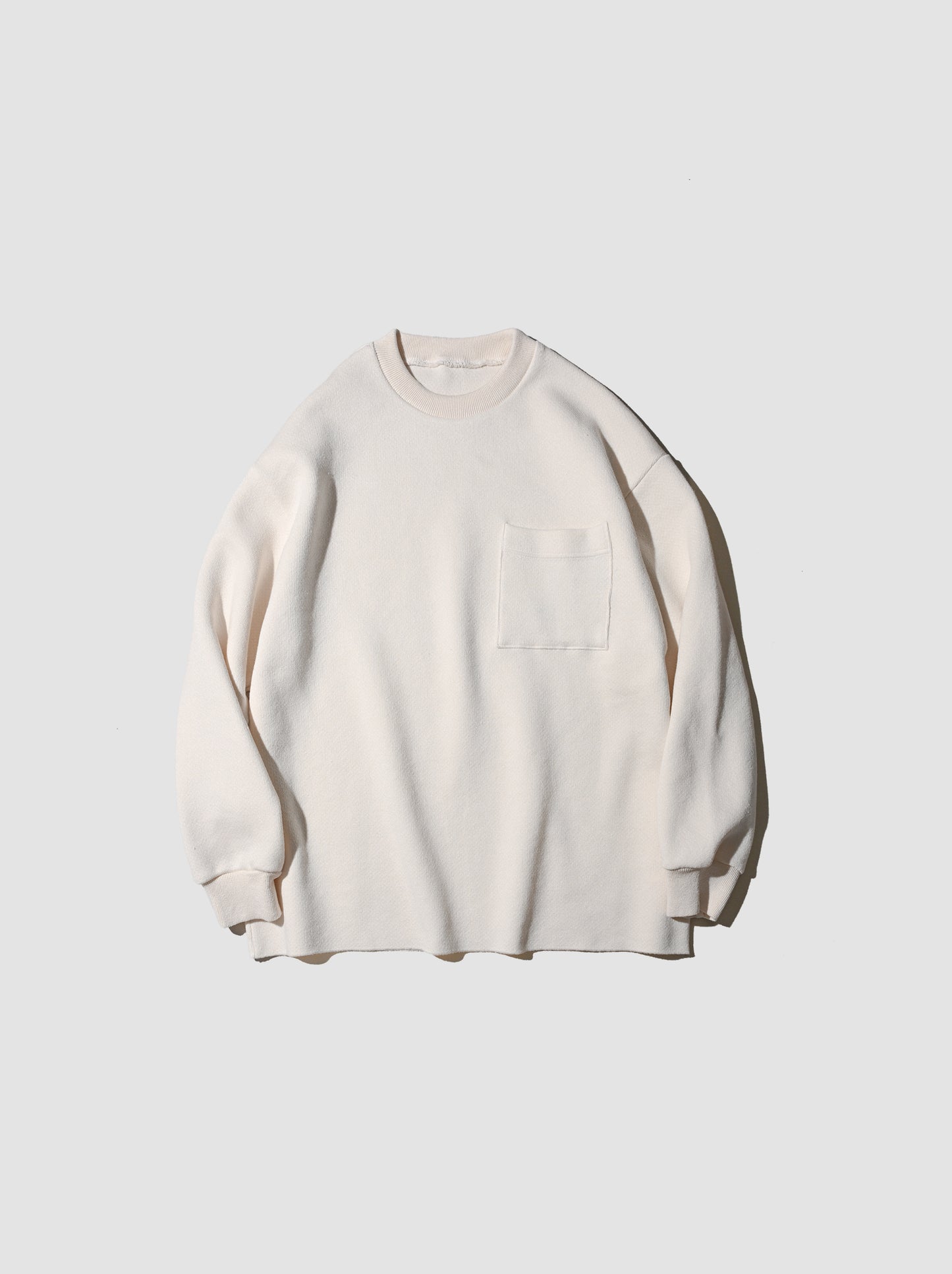 POSTELEGANT / Hemp Cotton Knit Pull-Over -OFF WHITE