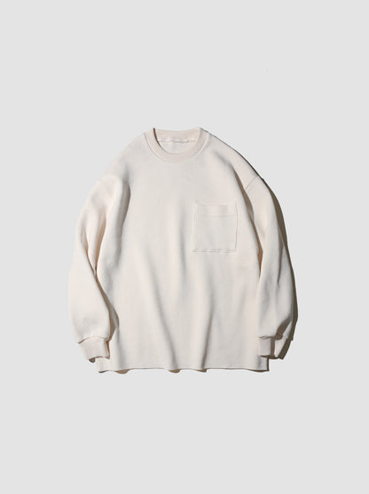 POSTELEGANT / Hemp Cotton Knit Pull-Over -OFF WHITE