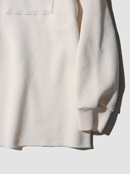 POSTELEGANT / Hemp Cotton Knit Pull-Over -OFF WHITE
