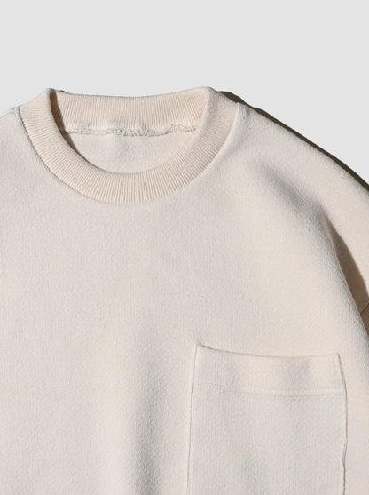 POSTELEGANT / Hemp Cotton Knit Pull-Over -OFF WHITE