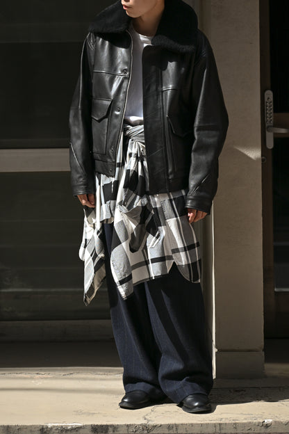 Afiit / LEATHER JACKET -BLACK