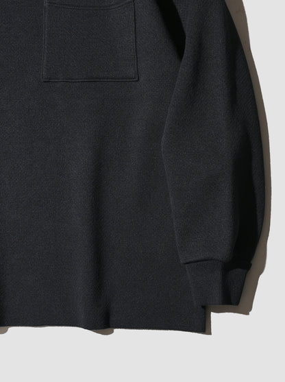 POSTELEGANT / Hemp Cotton Knit Pull-Over -BLACK