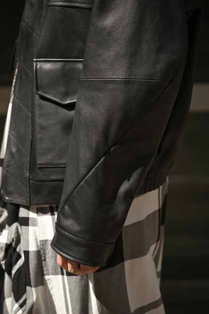 Afiit / LEATHER JACKET -BLACK