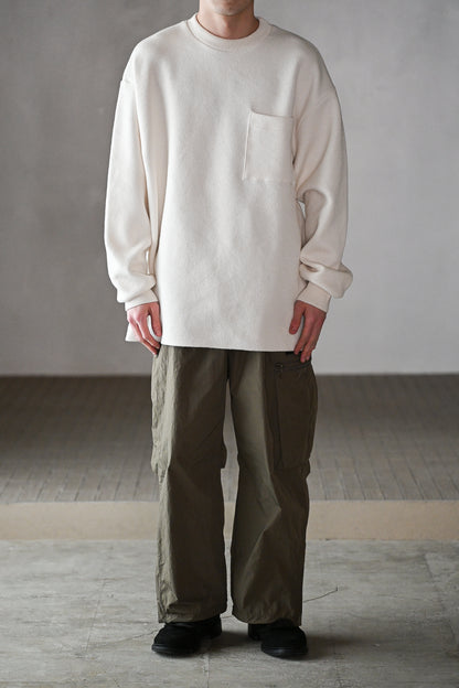 POSTELEGANT / Hemp Cotton Knit Pull-Over -OFF WHITE