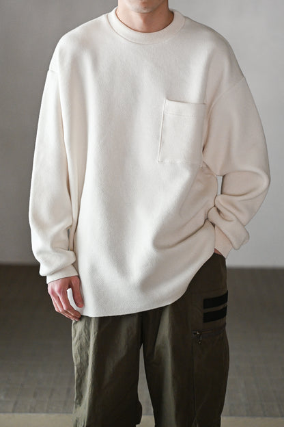 POSTELEGANT / Hemp Cotton Knit Pull-Over -OFF WHITE