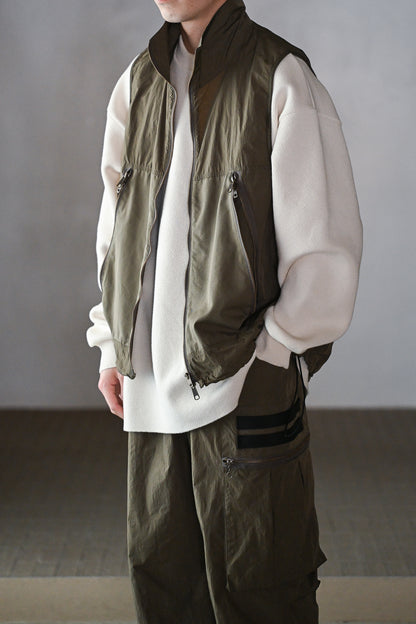 barbell object / un vest -KHAKI