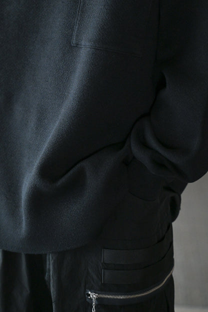 POSTELEGANT / Hemp Cotton Knit Pull-Over -BLACK