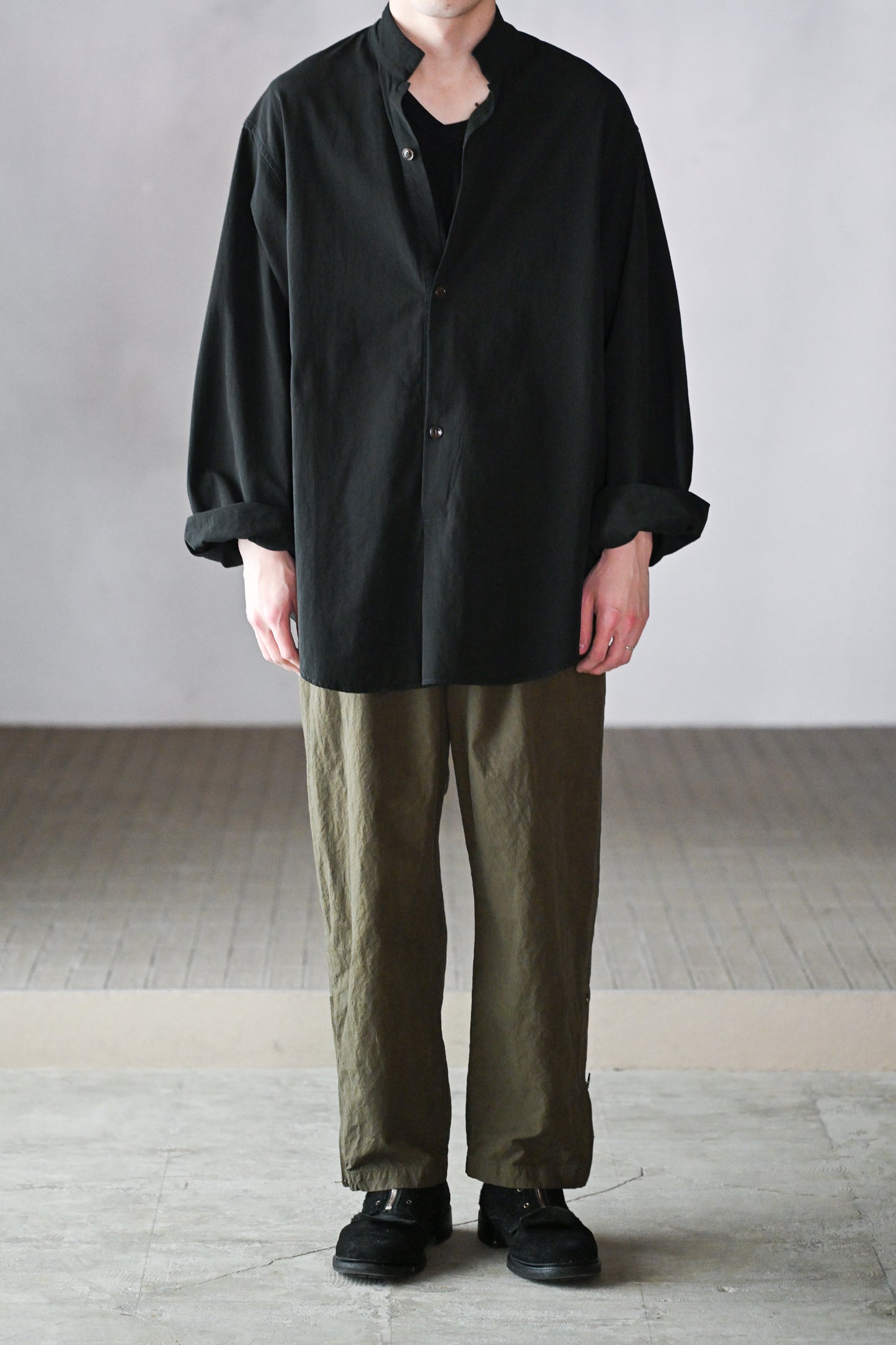 barbell object / twill po -BLACK